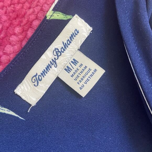 Tommy Bahama Acqua Dei Fiore Wide Leg Jumpsuit Navy Blue Floral Size Medium - Picture 4 of 10